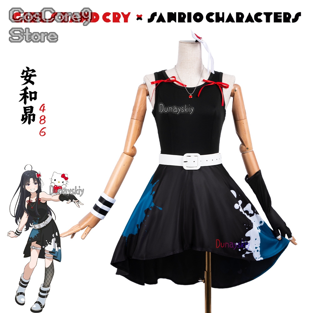 Anime Cosplay Girl With Black Hair - سوبارو أوا كوسبلاي كوسبفريه فستان الأميرة