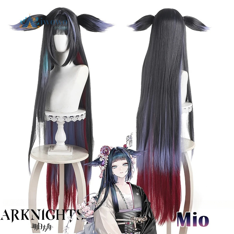 Anime Cosplay Girl With Black Hair - فرسان ميو شعر مستعار تأثيري أسود