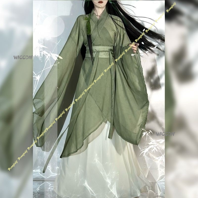 الصينية Hanfu كبيرة الأكمام عب - مراجعة Anime Cosplay Girl With Black Hair وسعره