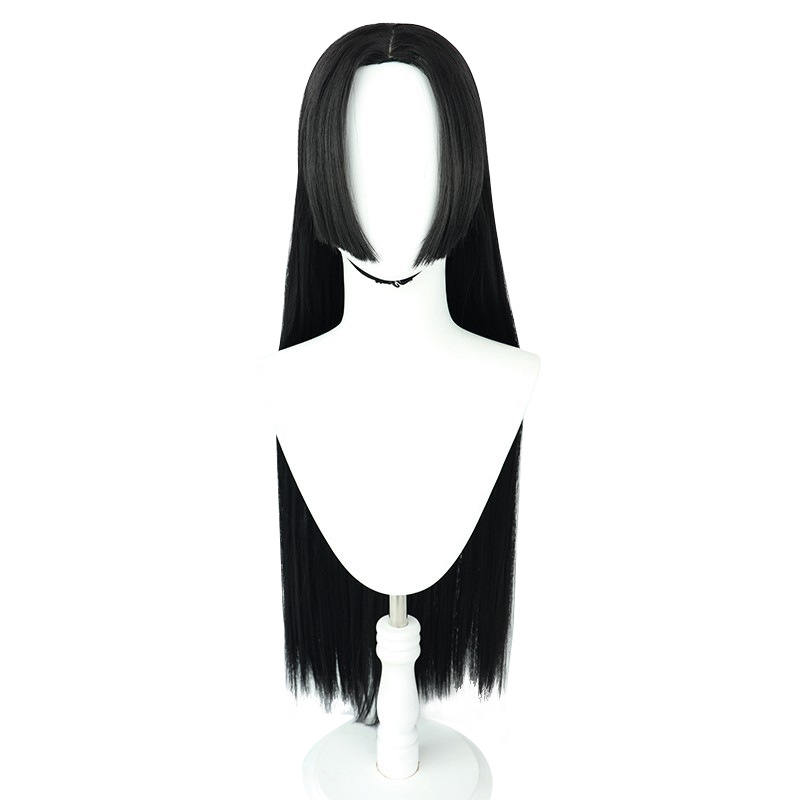 شعر مستعار طويل مستقيم أسود لش - مراجعة Anime Cosplay Girl With Black Hair وسعره