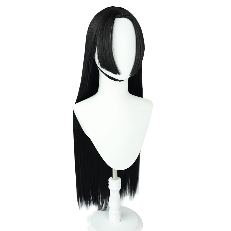شعر مستعار طويل مستقيم أسود لش - مراجعة Anime Cosplay Girl With Black Hair وسعره