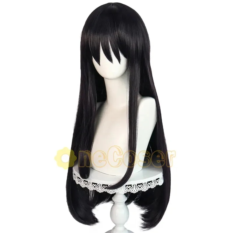 ADFF15IN STOCK شعر صناعي طويل  - مراجعة Anime Cosplay Girl With Black Hair وسعره